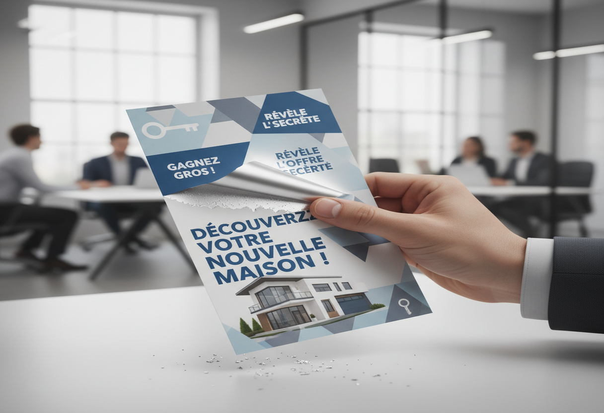 Le flyer avec zone à gratter l'engagement par le jeu