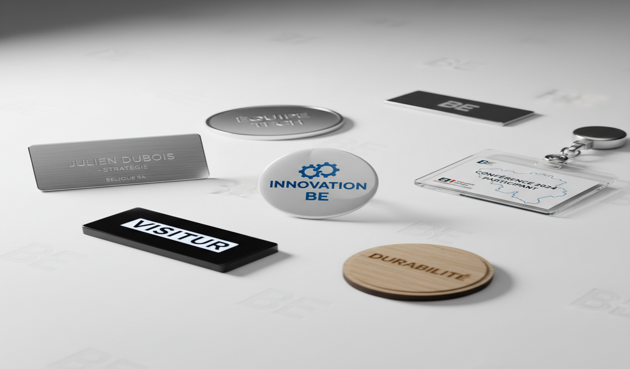 Voorbeeld magneetbadges en harde badgehouders voor B2B-events