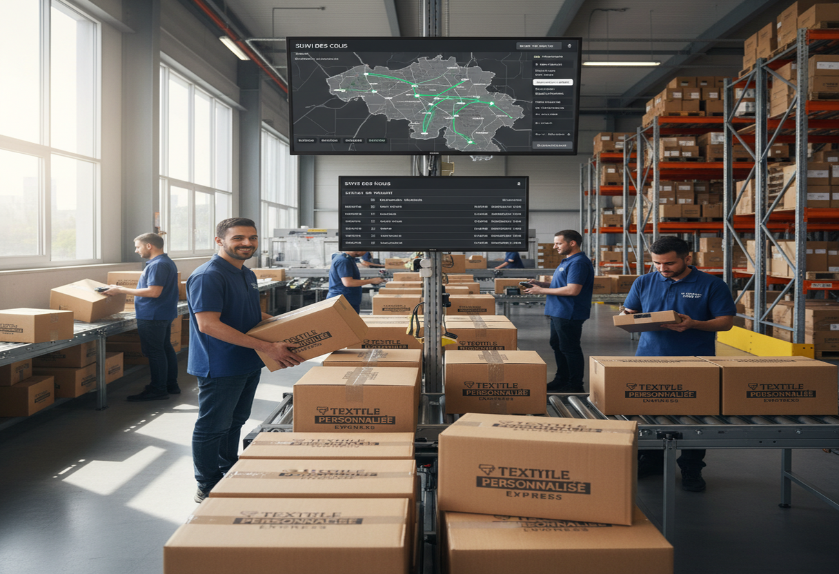 Délais de production, options express et logistique de livraison