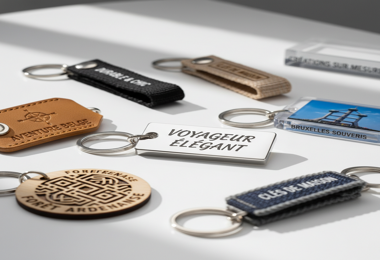 Matériaux et marquages pour porte-clés personnalisés