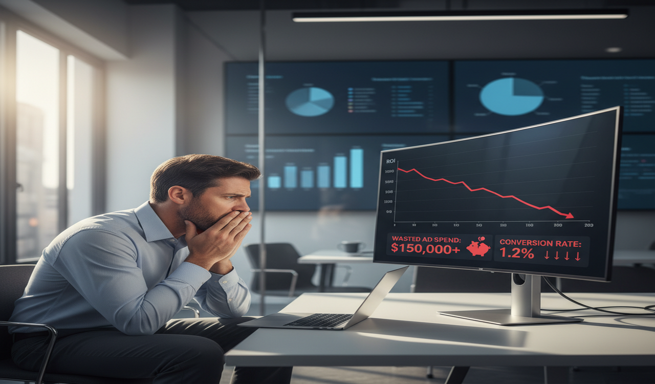 Chart illustrating the hidden cost of traffic without a conversion strategy in B2B