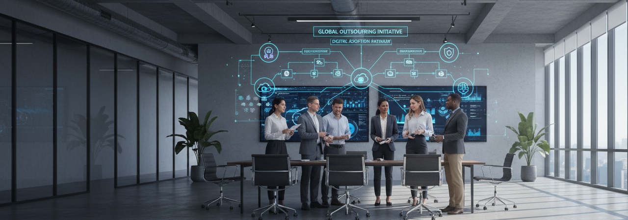 Business professionals strategising outsourcing decisions for maximum operational impact